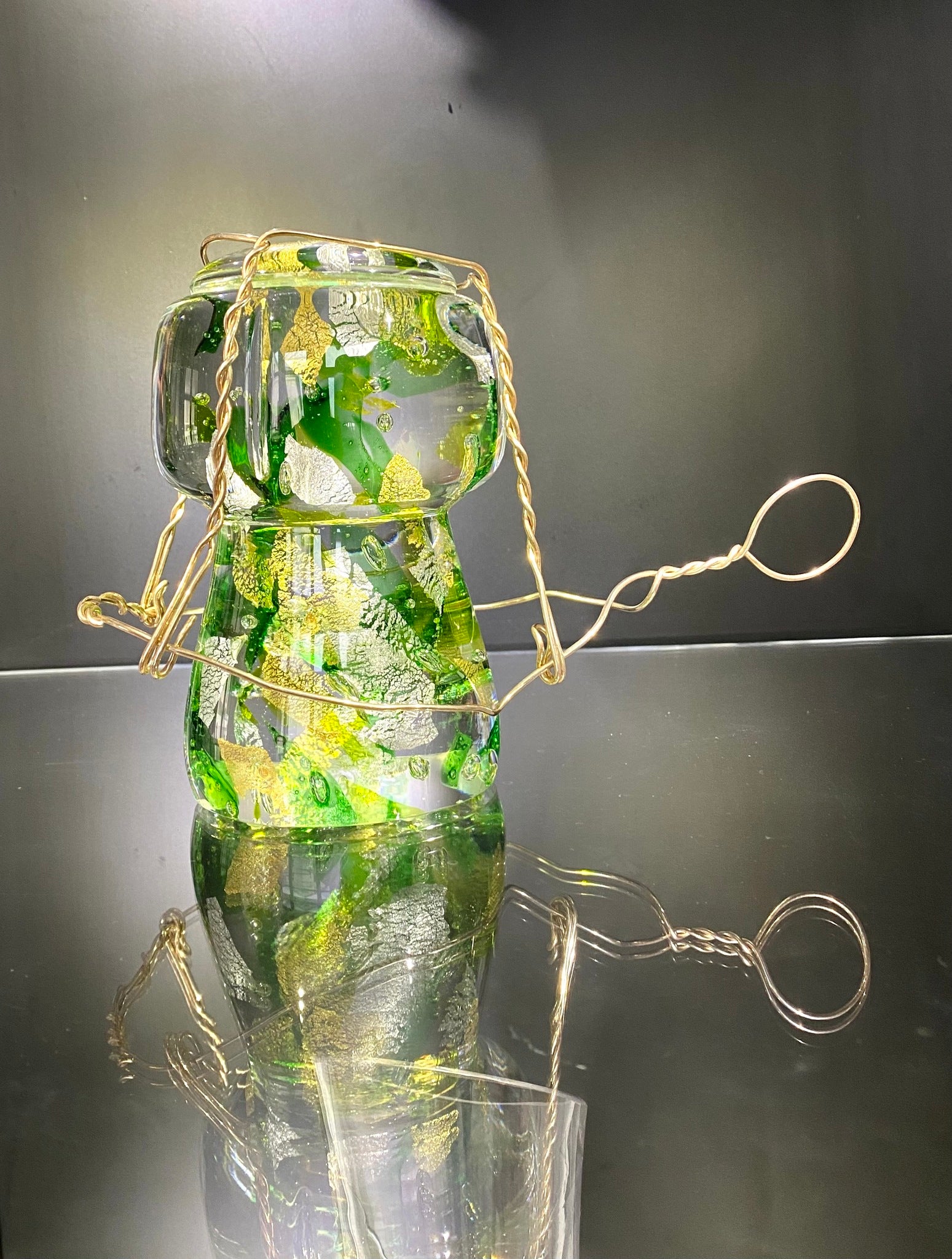 CHAMPAGNE CORK - CHRYSTAL SCULPTURE
